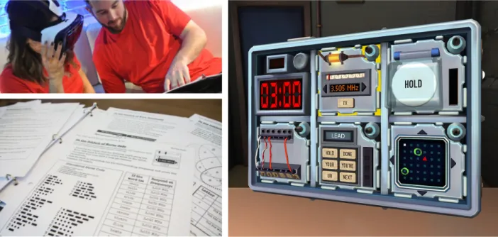 Figure 12. Players trying Keep Talking and Nobody Explodes and dealing with asymmetric mechanics