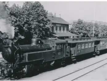 Figur 4: Ett fotografi som visar på Östervärns tågstation från år 1892.