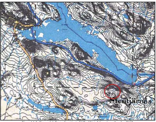 Figur 4.1.3. Topografisk Karta; Stentjärnås. Källa: Härjedalens översiktsplan 2002.