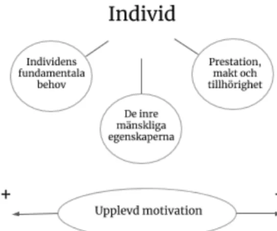 Figur 1. Individen och olika faktorers påverkan på motivation.   