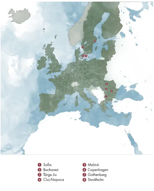 Figure 1: Map of Europe. Design: Nina Iglesias Söderström 