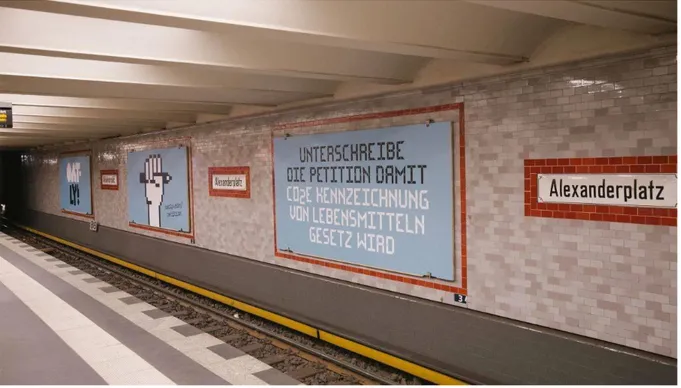 Figure 9 Trio of Petition Posters at Alexanderplatz train station, Berlin 