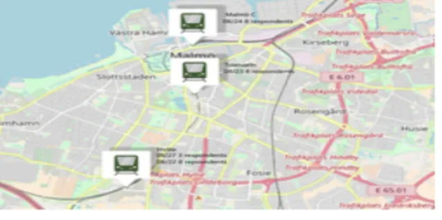 Figure 4. Location of Transit Nodes from where Community Members Selected for Interview  Table 3