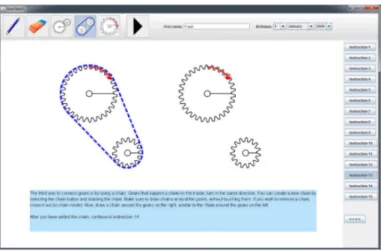 Figure 2.6: Showing an example gear and chain setup in GearSketch.