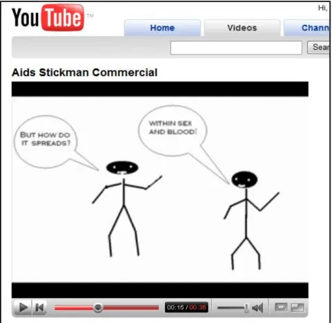 Illustration 1. En urklipp från hemsidan YouTube och från en av elevernas kortfilmer  