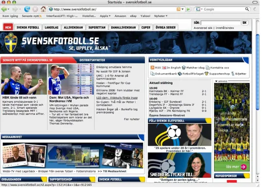 Fig.  3.2  Screenshot  from  Svenskfotboll.se.  A  lot  of  information  and  a  place  for  starting  preparations before a game