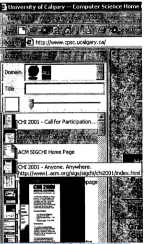 Figure 8: Integrated Back, Bookmarks, and History