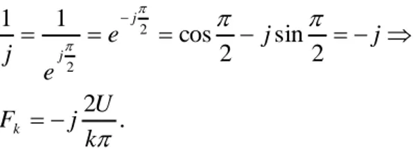 Fig. 9.4 Insignalen i Fig. 9.3 illustrerad med de två första komponenterna i Fourierserien  som visar hur en fyrkantsvåg börjar träda fram