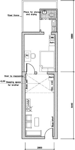 Fig. 4. Plan of Hung’s apartment showing large extension.