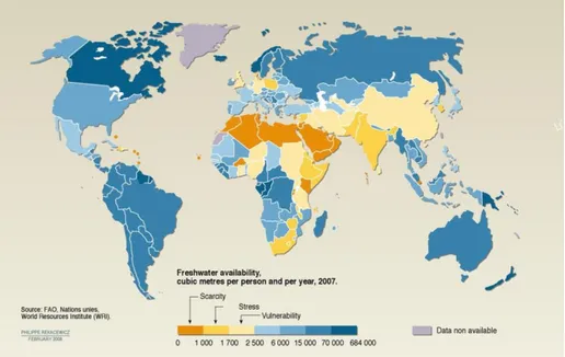 Figure 1-3: Water scarcity (Source: Vital Water Graphics, UNEP) 