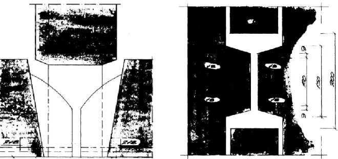 Figur 2.6 Bjälklagens tår och väggens fingrar i sektion till vänster och horisontalsnitt till höger