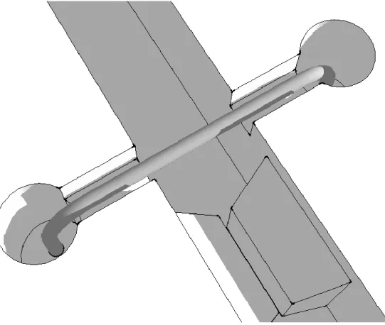 Figur 2.8 Illustration av den troliga kopplingen mellan bjälklagen. Observera att ovanstående vägg inte  redovisas