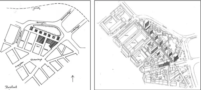 Figur  5  -  Planunderlag  för  Den  gröna  stadsmuren  (Parkfront)  (Bildkälla:  Malmö  stad  1987 s.5)