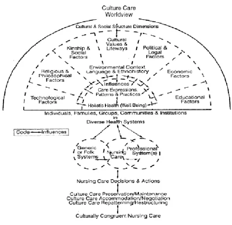Figur 1. Leiningers Sunrise model (Leininger, 2002)  Genus och transkulturell omvårdnad 
