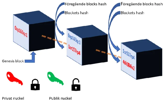 Figur  1:  Blockkedja.  Källa:  bilden  är  framställd  av  oss  baserad  på  information  av   (Gradstein, m.fl