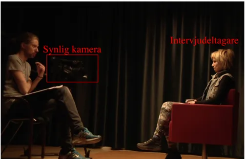 Figur 2 skärmavbild från gömd kamera under pågående intervju  	
  