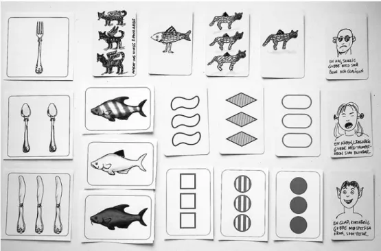 Figure 6-8. Fanciful versions of the Set combinatorial space: cutlery, mythological animals, 