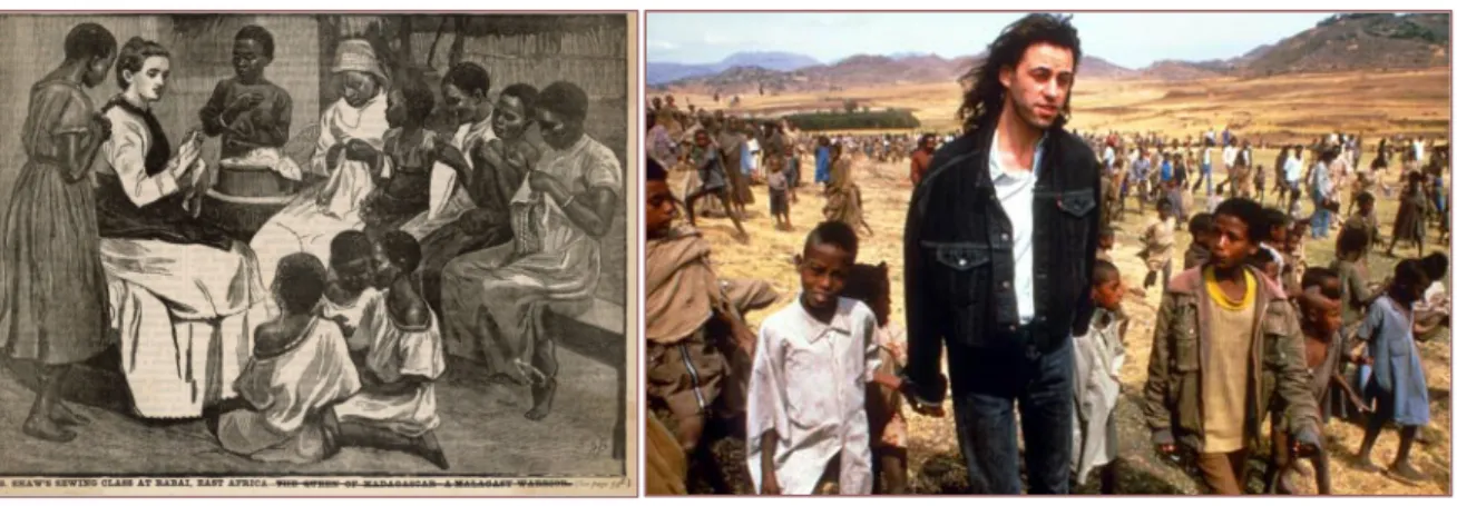Figure	
  1: 	
   Colonial	
  representations	
  of	
  Africa	
  –	
  Now	
  and	
  Then	
  	
  