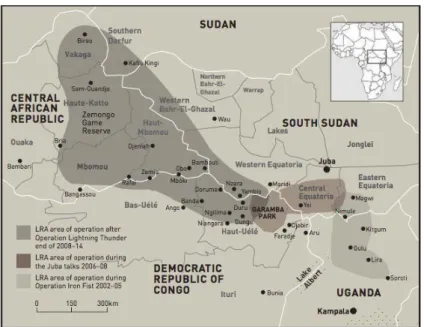 Figure 1: Map of LRA activity. This map is intended for illustrative purposes only (Conciliation Resources, 2014)