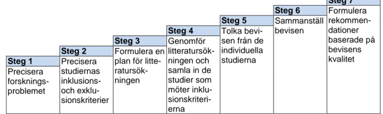 Figur 2. Goodmans sju steg översatt av Willman et al (2006). 