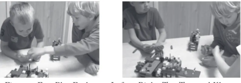 Figure 1: Free Play Exchange. Left to Right: Teo, Tom and Klara