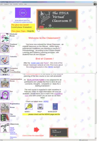 Fig. 5. The home page of the   Virtual Classroom
