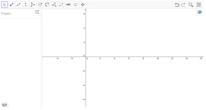 Fig. 4 GeoGebra interface for creating visualizations 