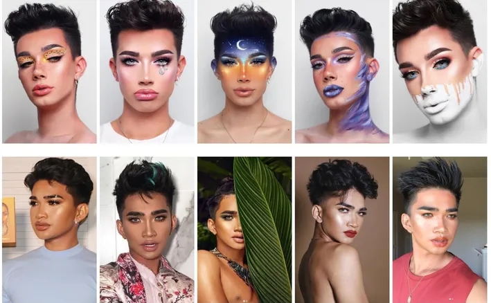 Figure 4.1 is a collage of the styles and preferences the two influencers have. The amount  of work the two men put in creating their looks and building a makeup influencer identity  around the makeup looks they perform can be easily seen, they each have a