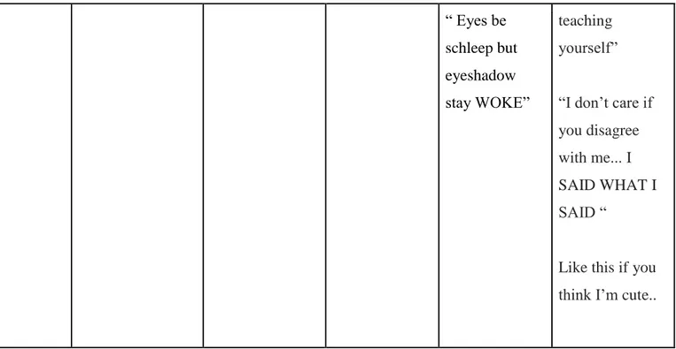 Table 4.4: Findings of the discourse analysis 