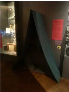 Figure 2: Tent to listen to ghost stories in the “På Gränsen” exhibition. 