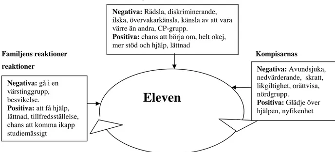 Figur 5.3 Egna och andras reaktioner på skolplacering och interaktionen mellan  kategorierna