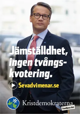 Figur 4. Kristdemokraterna, Jämställdhet, ingen  tvångskvotering.  