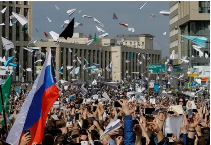 Figure 1. A picture from the Telegram protest that took place in Moscow, Tatyana Makeyeva,  May 31, 2018