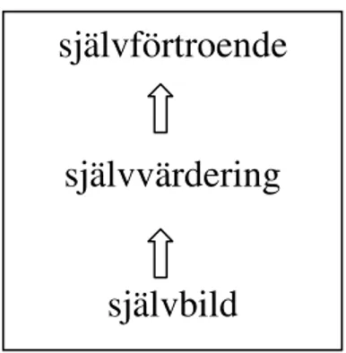 Figur 2. Relationen mellan självbild, självvärdering   och självförtroende (Ahlgren, 1999).