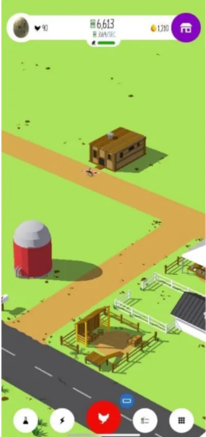 Figure 5. Screenshot of Egg, Inc. that displays a drone (special event) passing by. It can be seen    