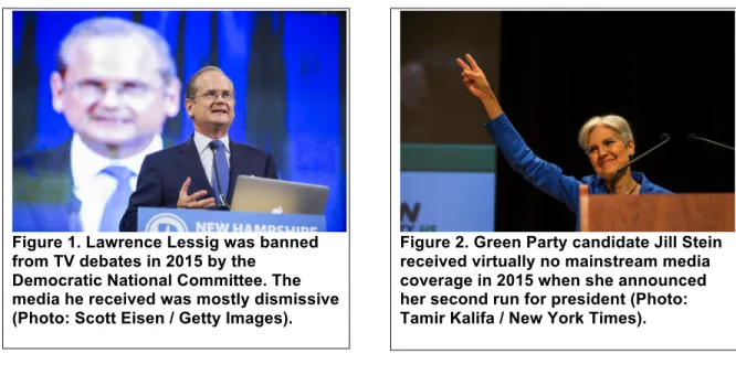 Figure 1. Lawrence Lessig was banned  from TV debates in 2015 by the 