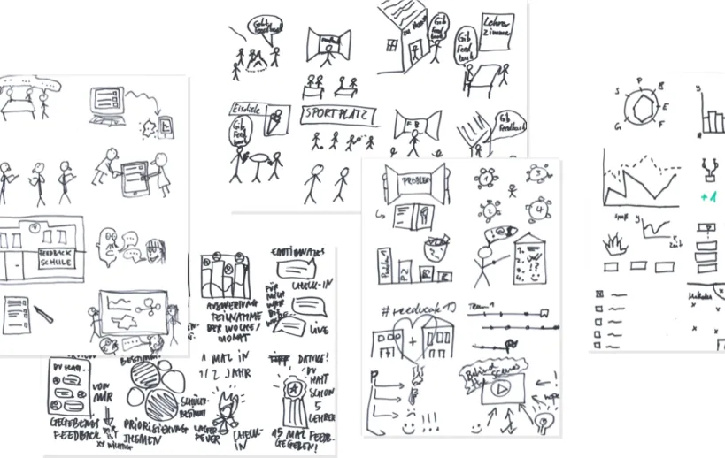 Figure 7: Scans of some Crazy 8-sketches 