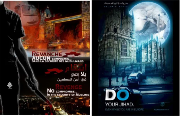 Figure 3. Screenshot of posters spread on pro-IS supporter accounts. 