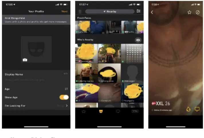 Figure 1. Grindr’s interface 