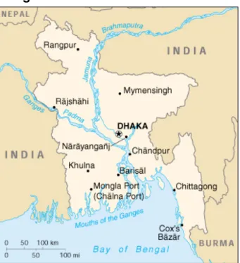 Fig. 2. Map of Bangladesh. Courtesy of  http://www.worldportsource.com/. 