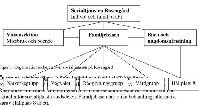 Figur 1. Organisationsschema över socialtjänsten på Rosengård 