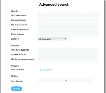 Figure 2. Twitter Advanced search, 2018 (Source: Twitter.com). 