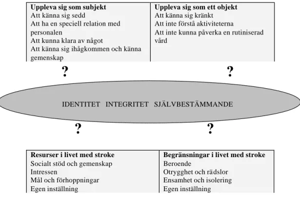 Figur 1: Modifierat från Hamilton, 2000. Översikt kring subjekt/objekt och resurs/begränsning