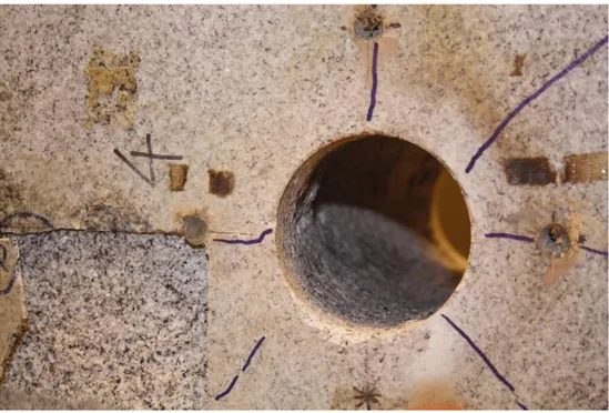 Figure 4-10 Spalling inside the opening and ejection on the surface 1 (G7) 
