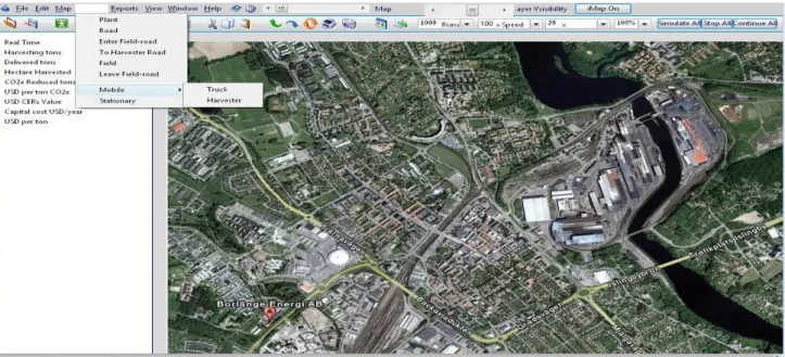 Figure 1.22 : Interface view of Graphical Simulation with map 
