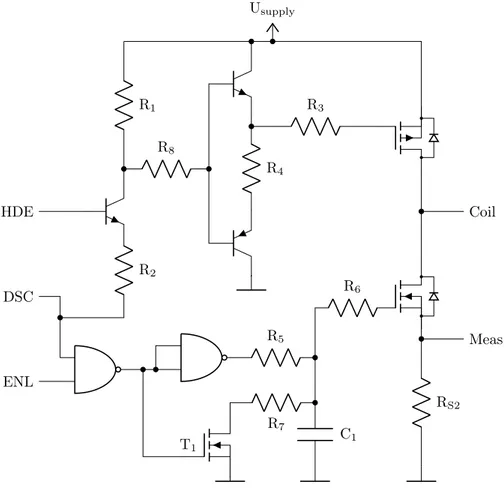 Figure 4.6: MOSFETs and driver for one coil terminal of one phase.
