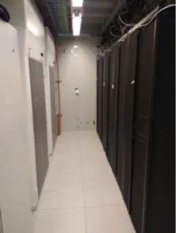 Figure 3: Photo of the space that lies between the CRACs and the servers for the system that we used in our experiments