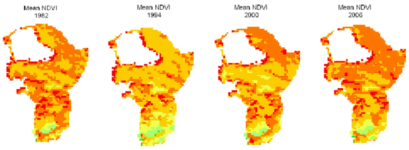 Figure 19. Land cover changes in Turkmenistan (Mean NDVI)  Iran 