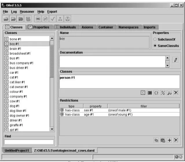 Figure 3. The user interface of OilEd 