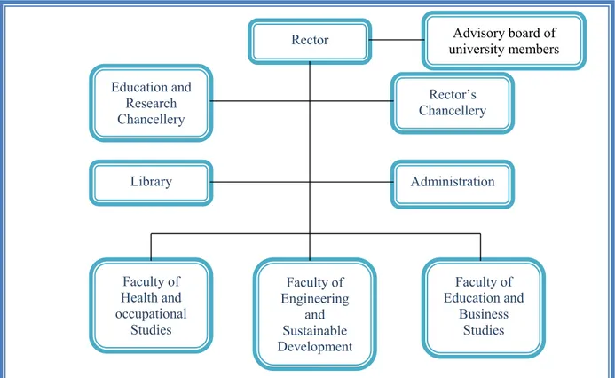 Figure 3 : Organizational structure of the University of Gävle